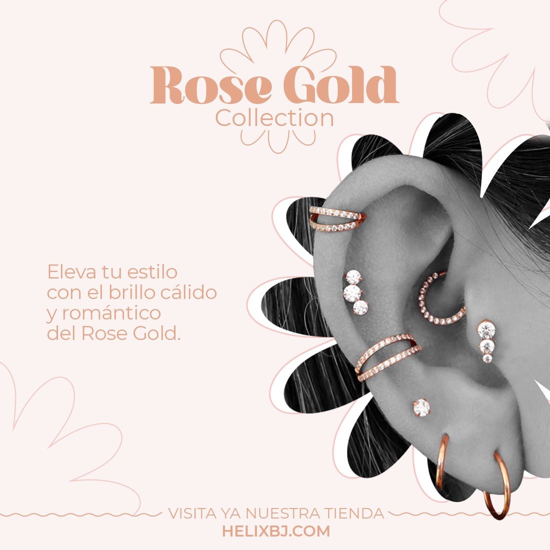 Eleva tu estilo con el brillo cálido y romántico del ROSE GOLD - Helix Body Jewelry - Tienda Online de Piercings