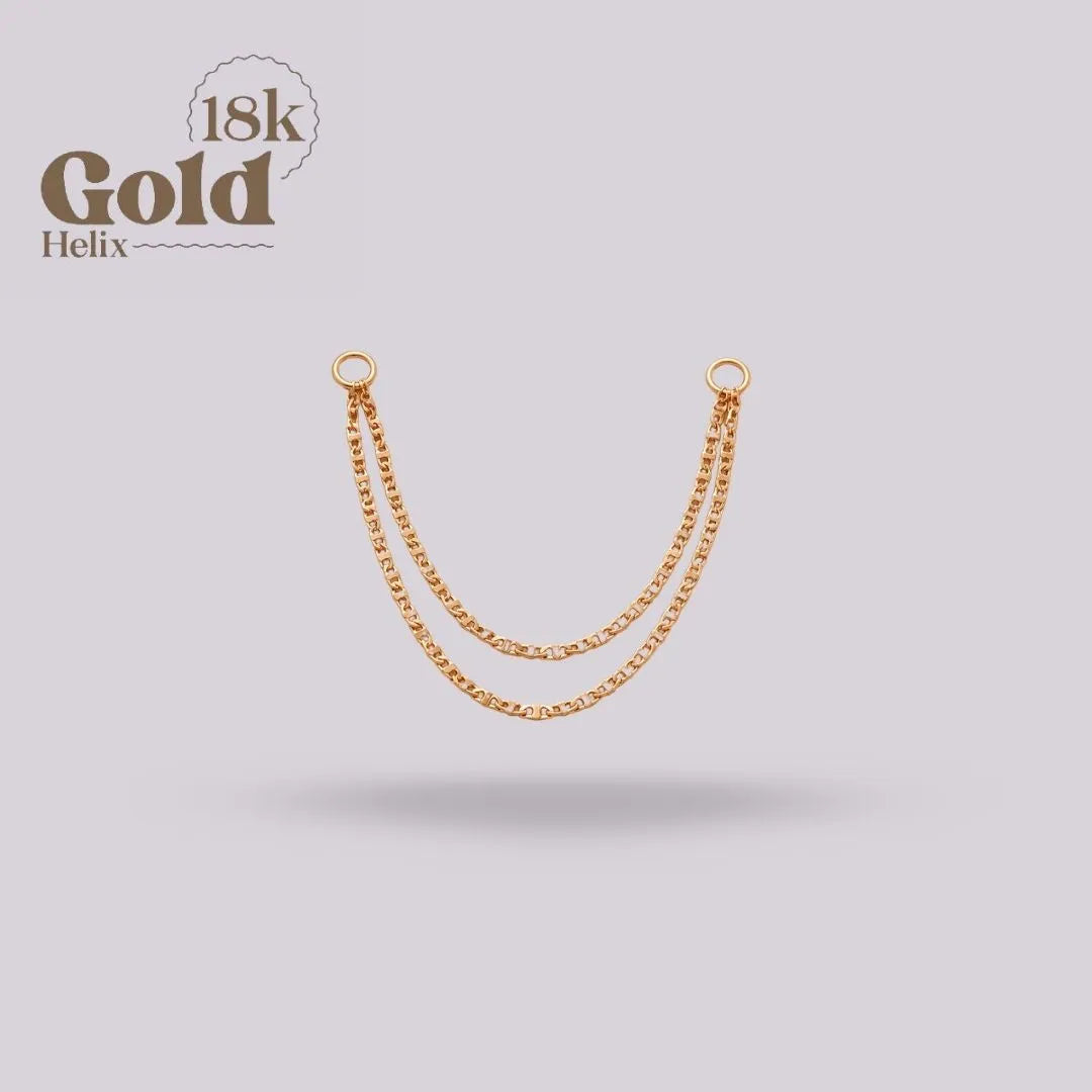 Cadena Diamantada Doble Oro 18K