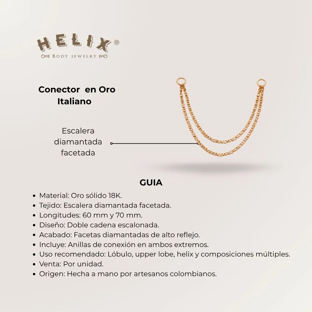 Cadena Diamantada Doble Oro 18K