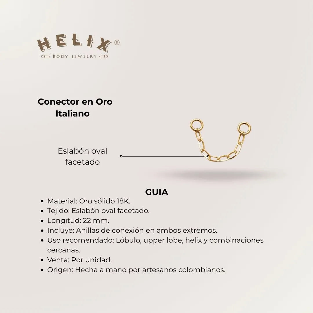 Cadena Diamantada 22mm Oro 18K