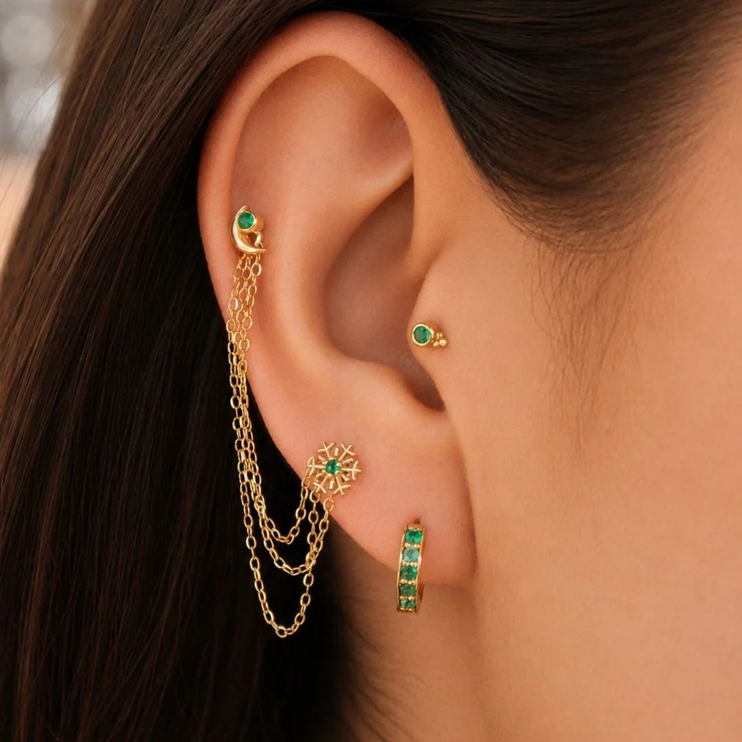Cadena Rolo Triple Oro 18K