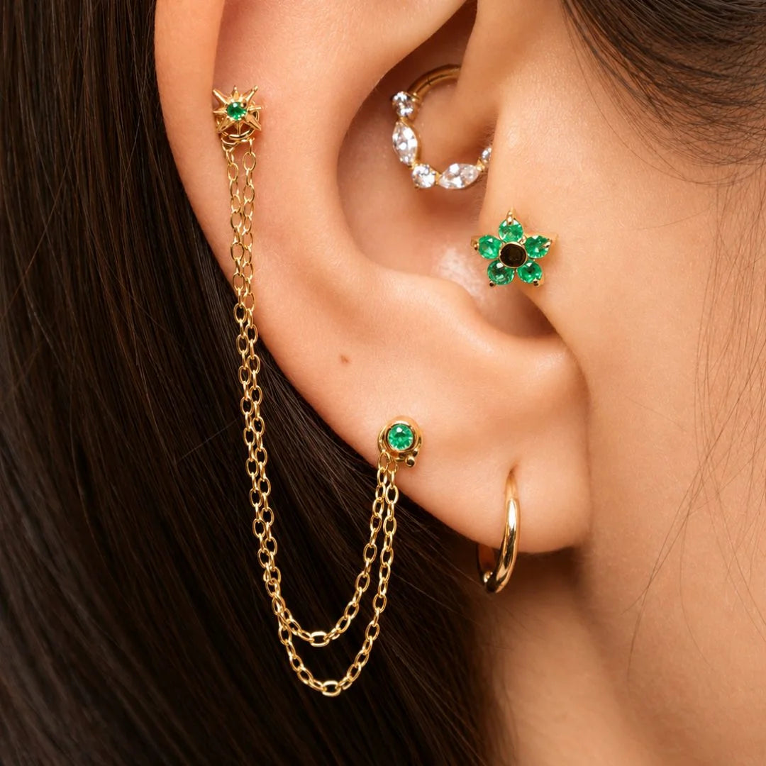 Cadena Rolo Doble Oro 18K