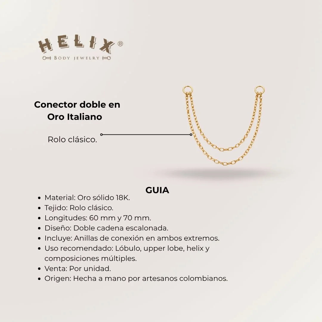 Cadena Rolo Doble Oro 18K
