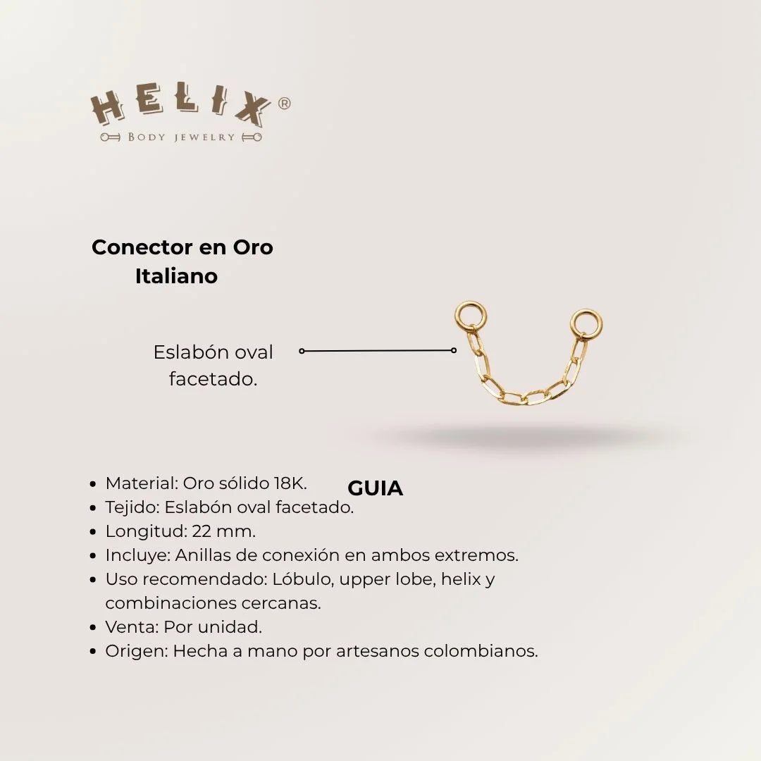 Cadena Eslabón Oval 22mm Oro 18K