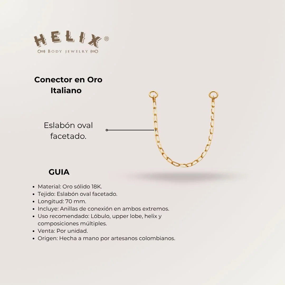 Cadena Eslabón Oval 70mm Oro 18K