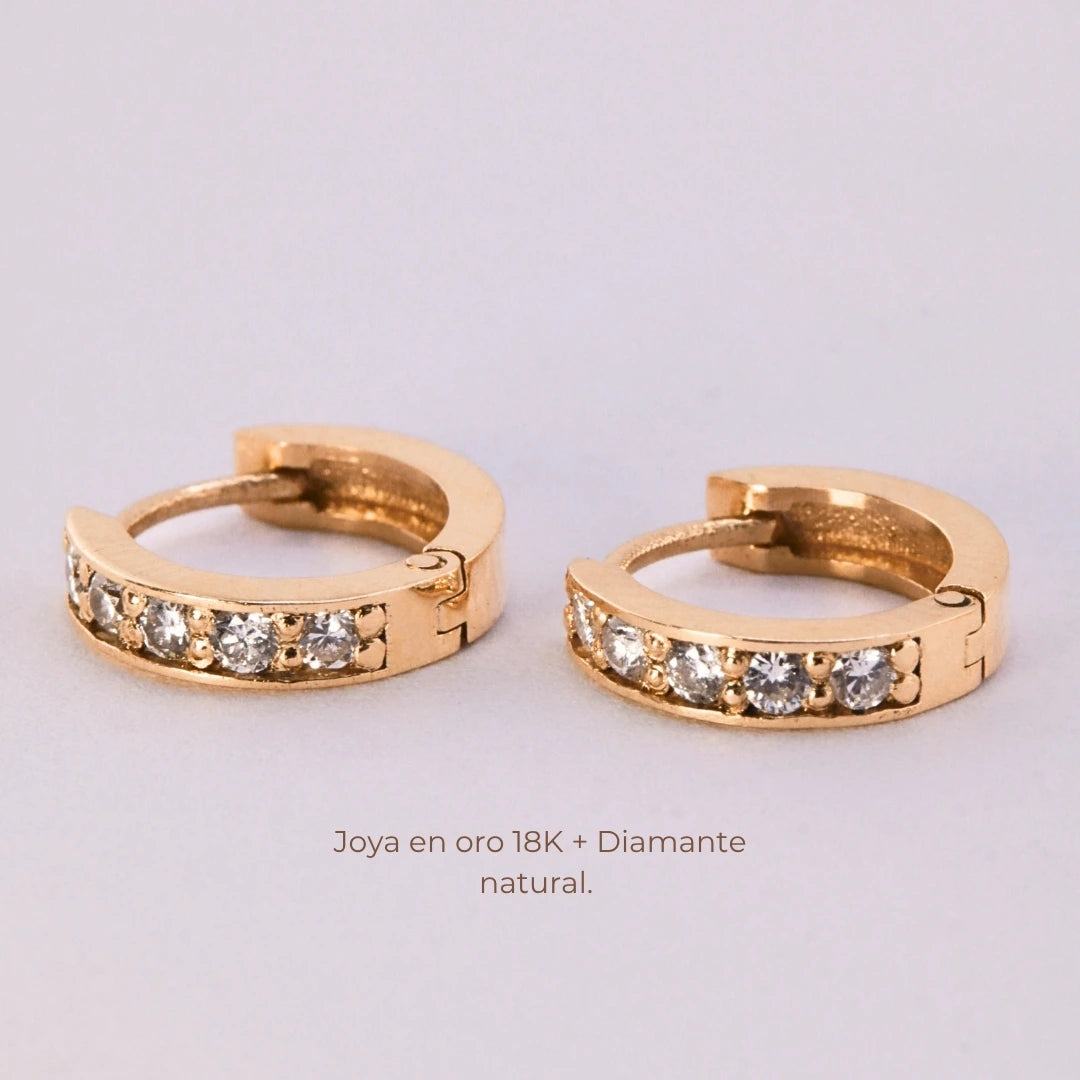 Arete Candonga Diamante Oro 18K