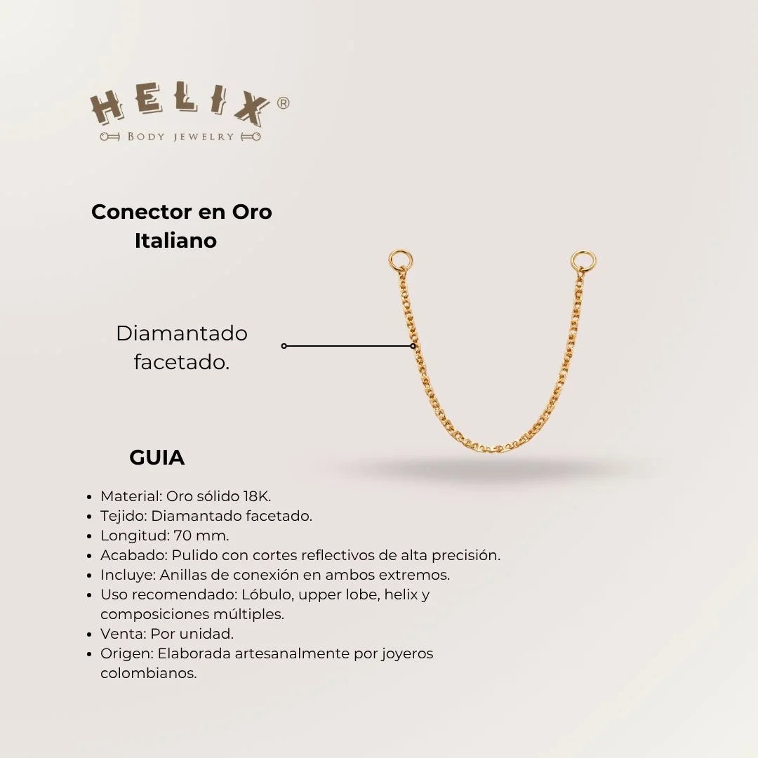 Cadena Diamantada 70mm Oro 18K