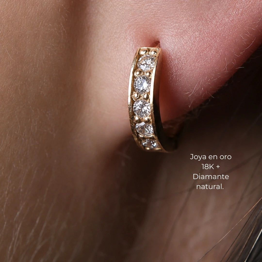 Arete Candonga Diamante Oro 18K
