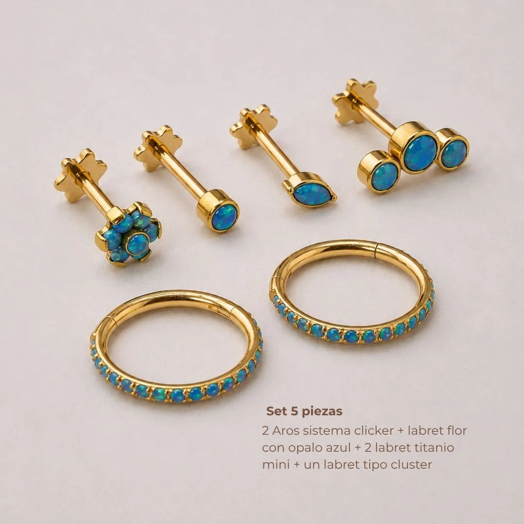 Set Ópalo Azul 5 Joyas