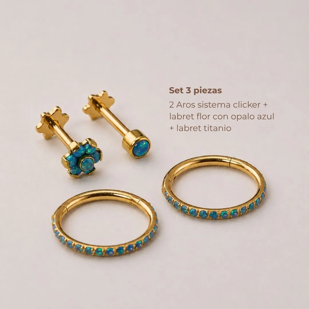 Set Ópalo Azul 3 Joyas
