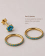 Set Aros y Flor con Ópalo Azul