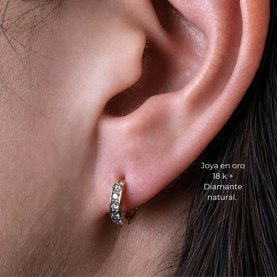 Arete Candonga Diamante Oro 18K