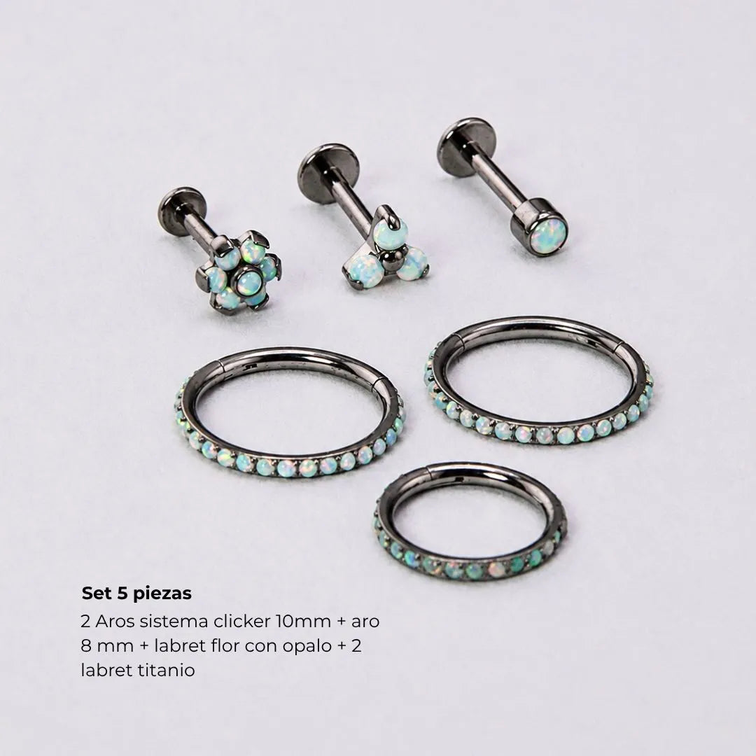 Set Ópalo 5 Joyas Tornasol