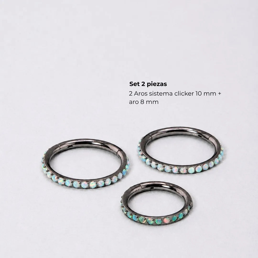 Set Aros Ópalo Tornasol