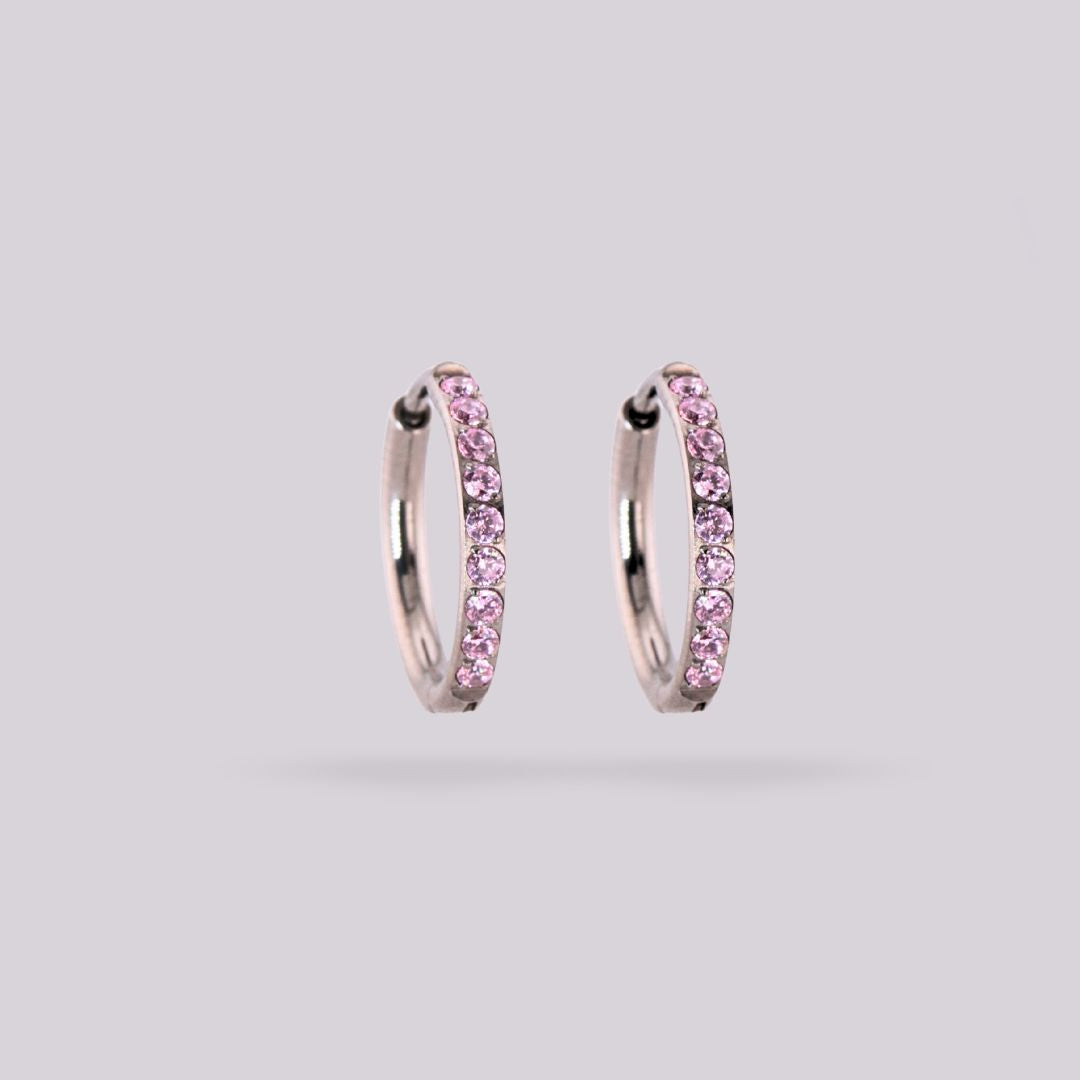 Aretes Titanio Rosa