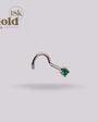 Nostril Oro Blanco 18K con Esmeralda Natural