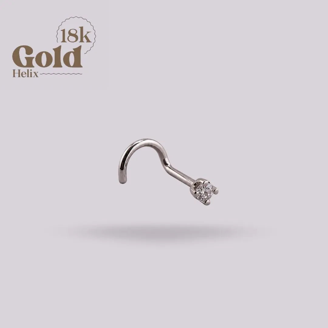 Nostril Oro Blanco 18K con Diamante Natural