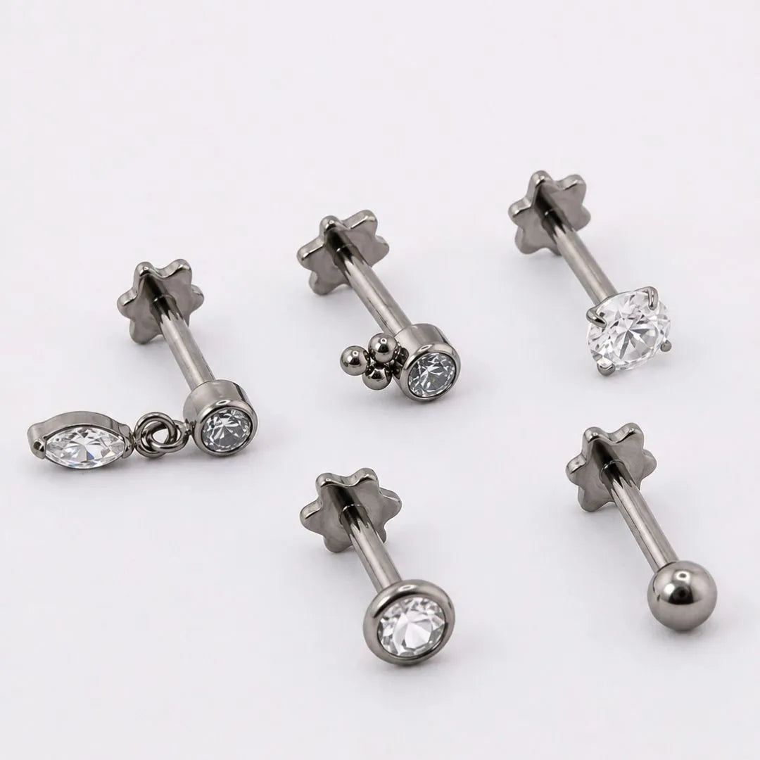 Set 5 Joyas Titanio Silver