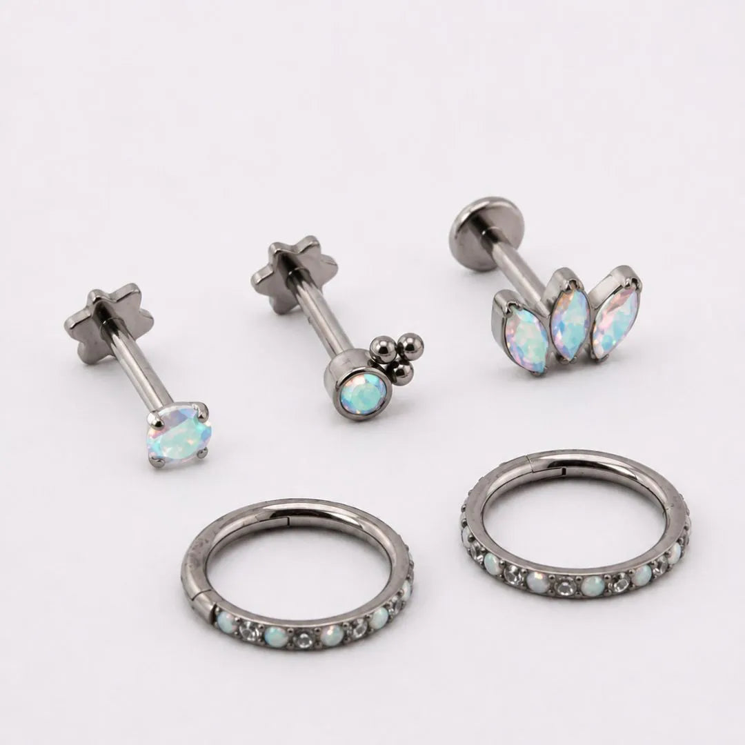 Set 5 Joyas Titanio Prisma