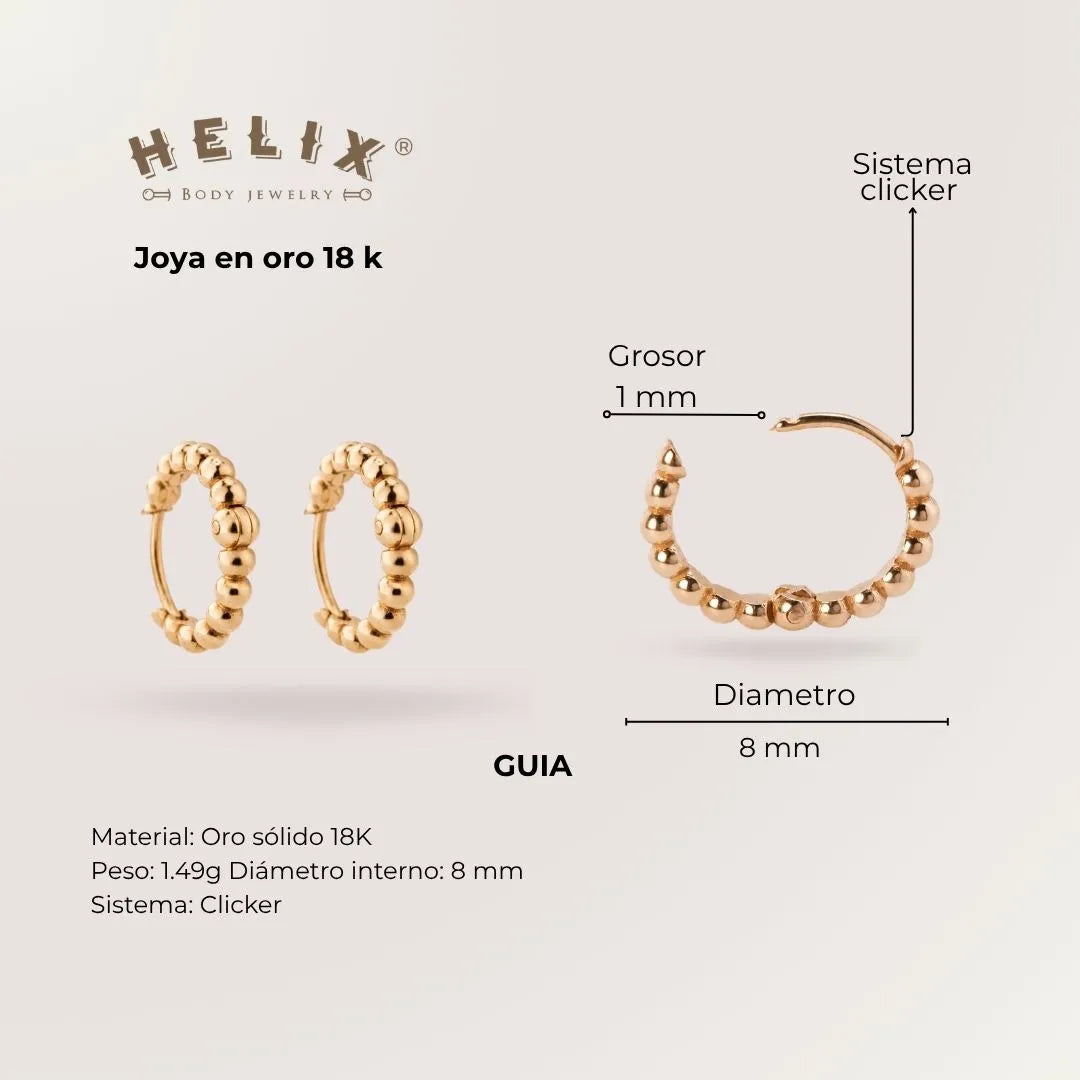 Arete Candonga Relieve 18K