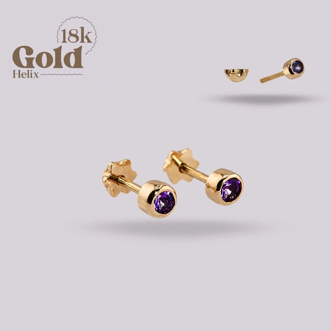 Aretes Tanzanita Oro 18K