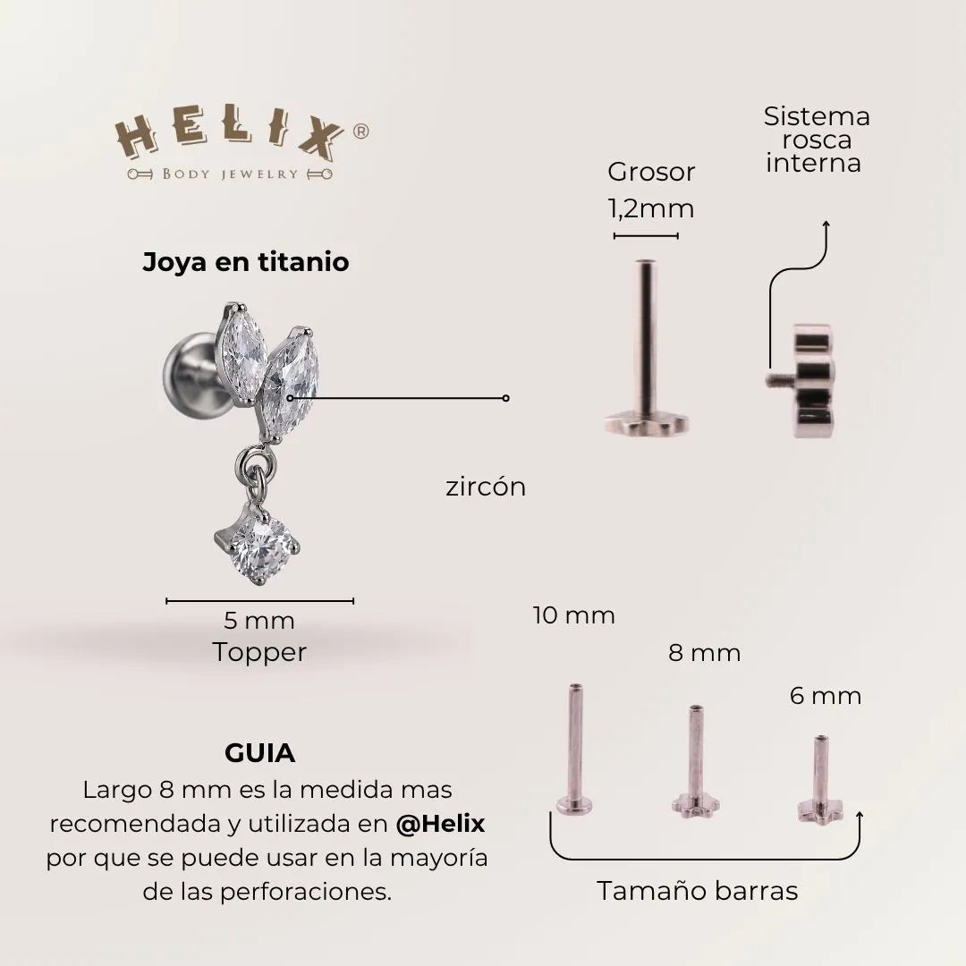 Labret Petalo Colgante