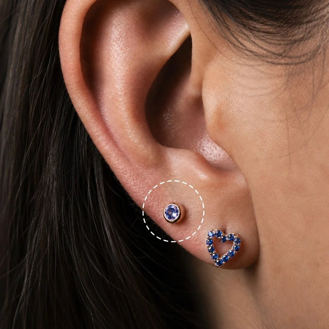 Aretes Tanzanita Oro 18K