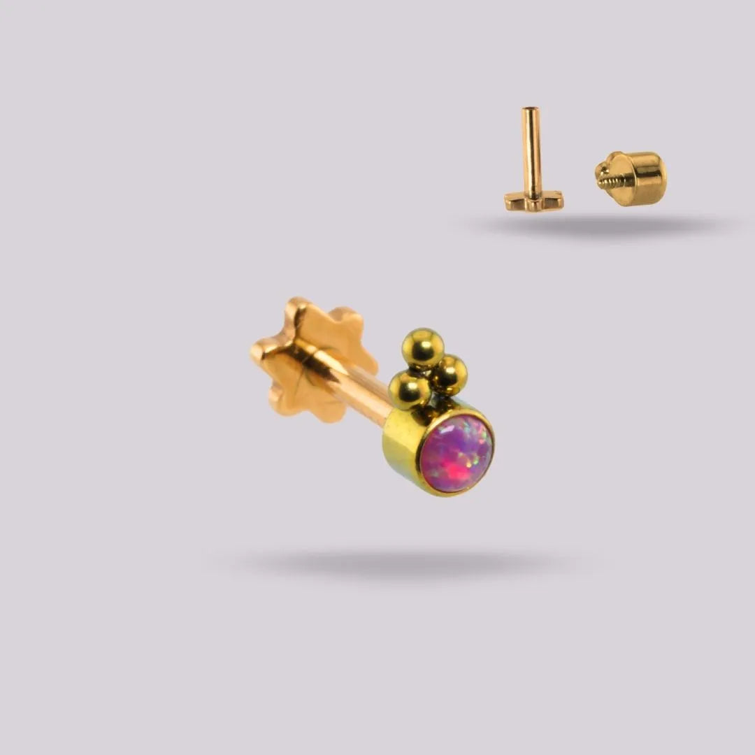 Labret Mini Ópalo Rosa