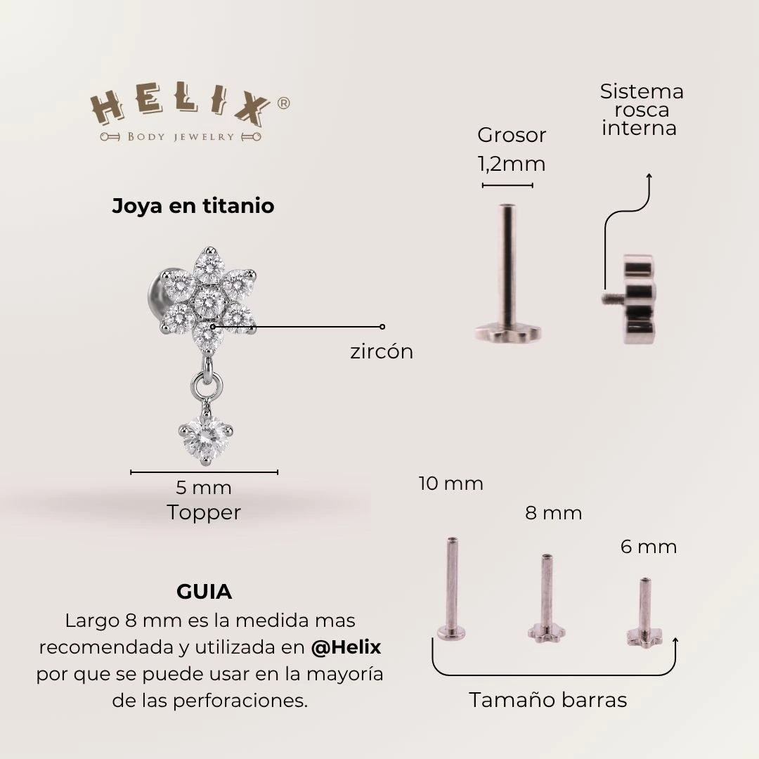 Labret Flor Colgante