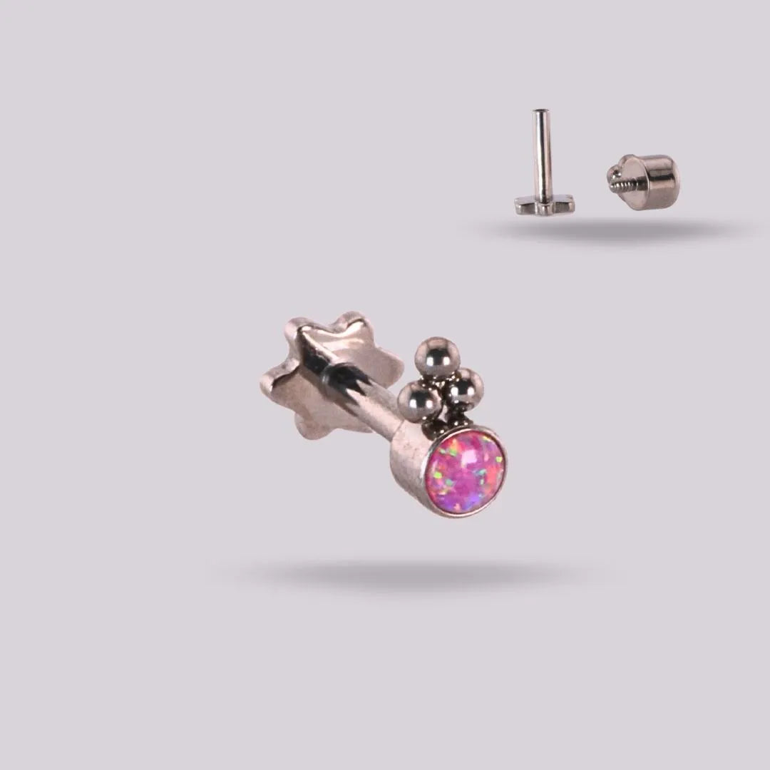 Labret Mini Ópalo Rosa