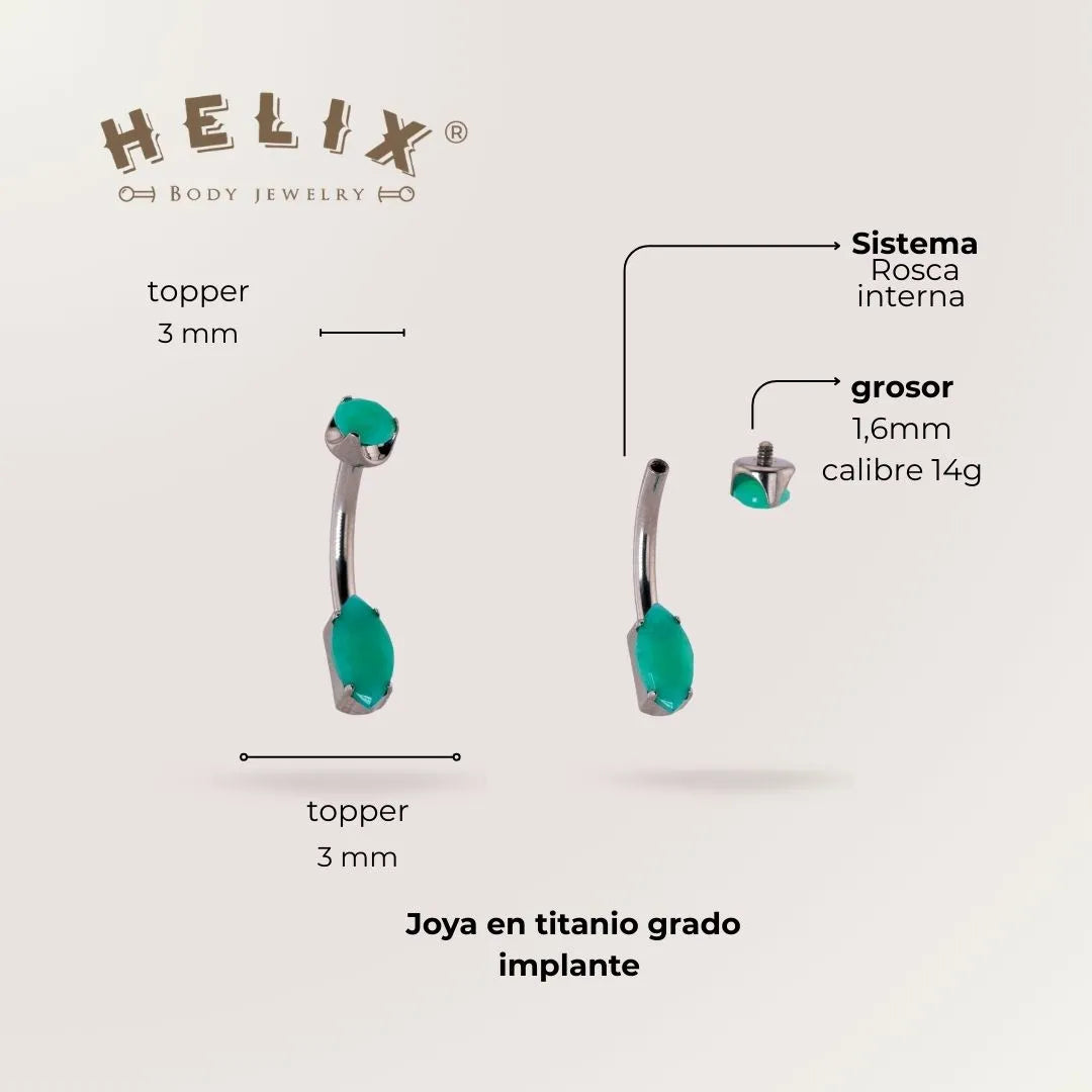 Piercing Ombligo Marquesa Verde