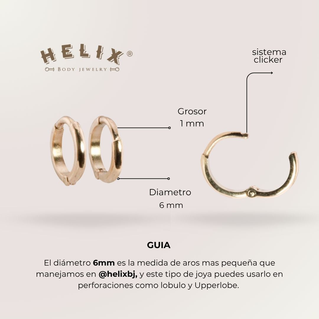 Candongas Oro 18K 6mm