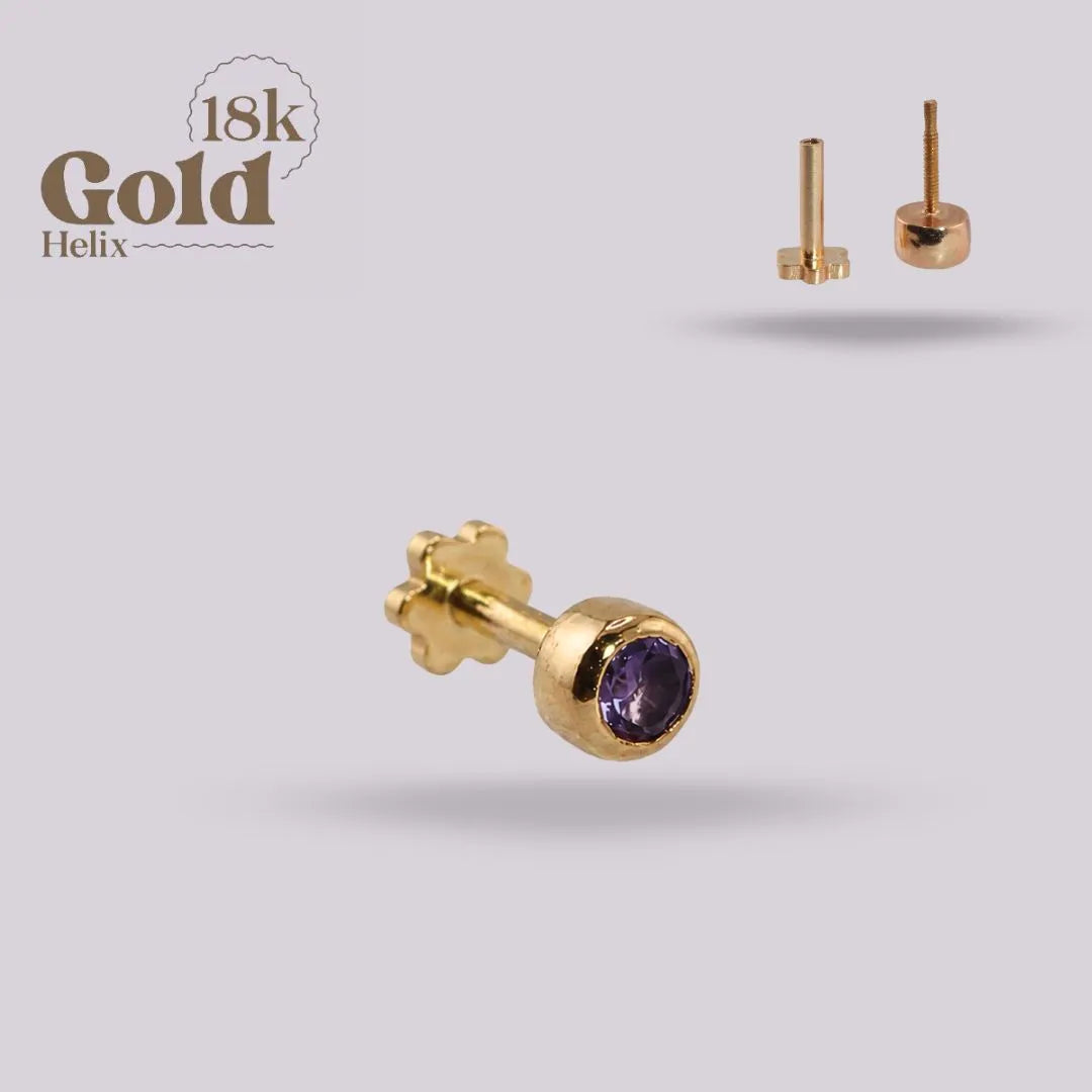 Labret Tanzanita Oro 18K