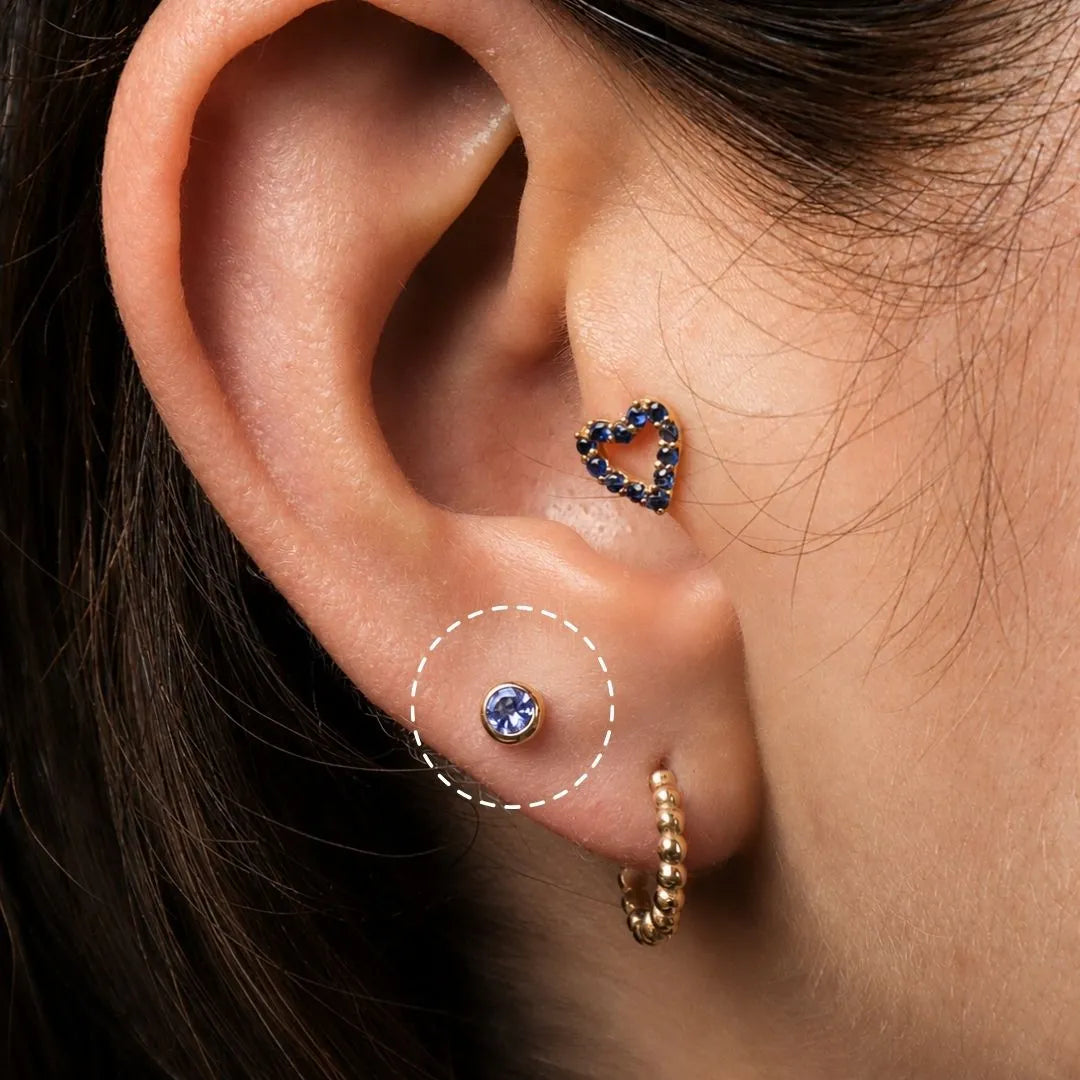 Labret Tanzanita Oro 18K