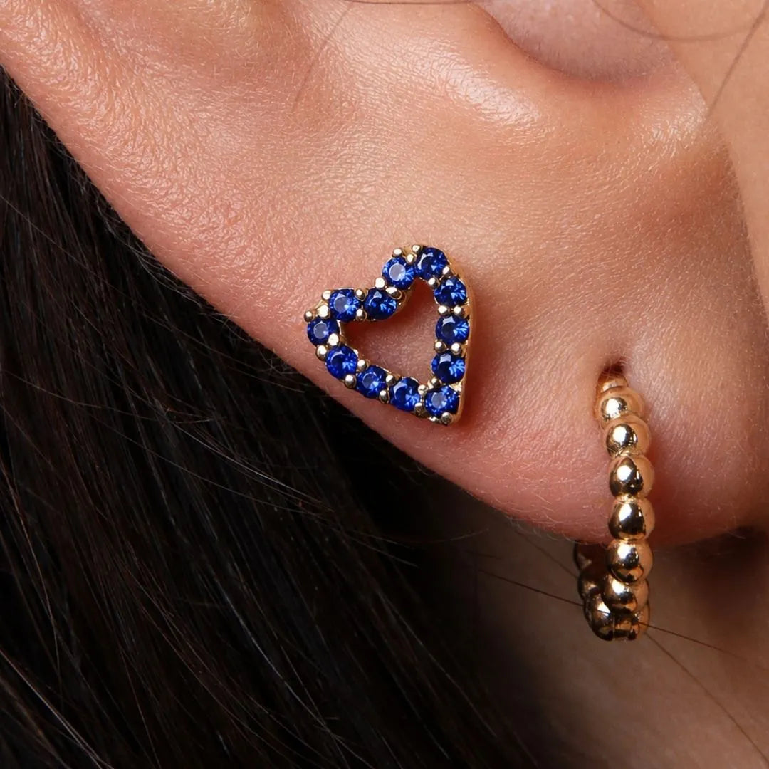 Labret Corazón Zafiro Oro 18K