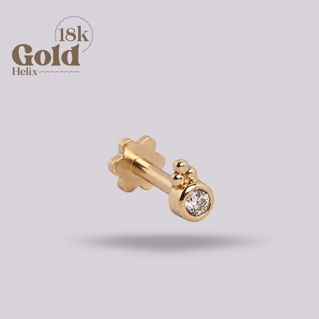 Labret Mini Diamante Oro 18K