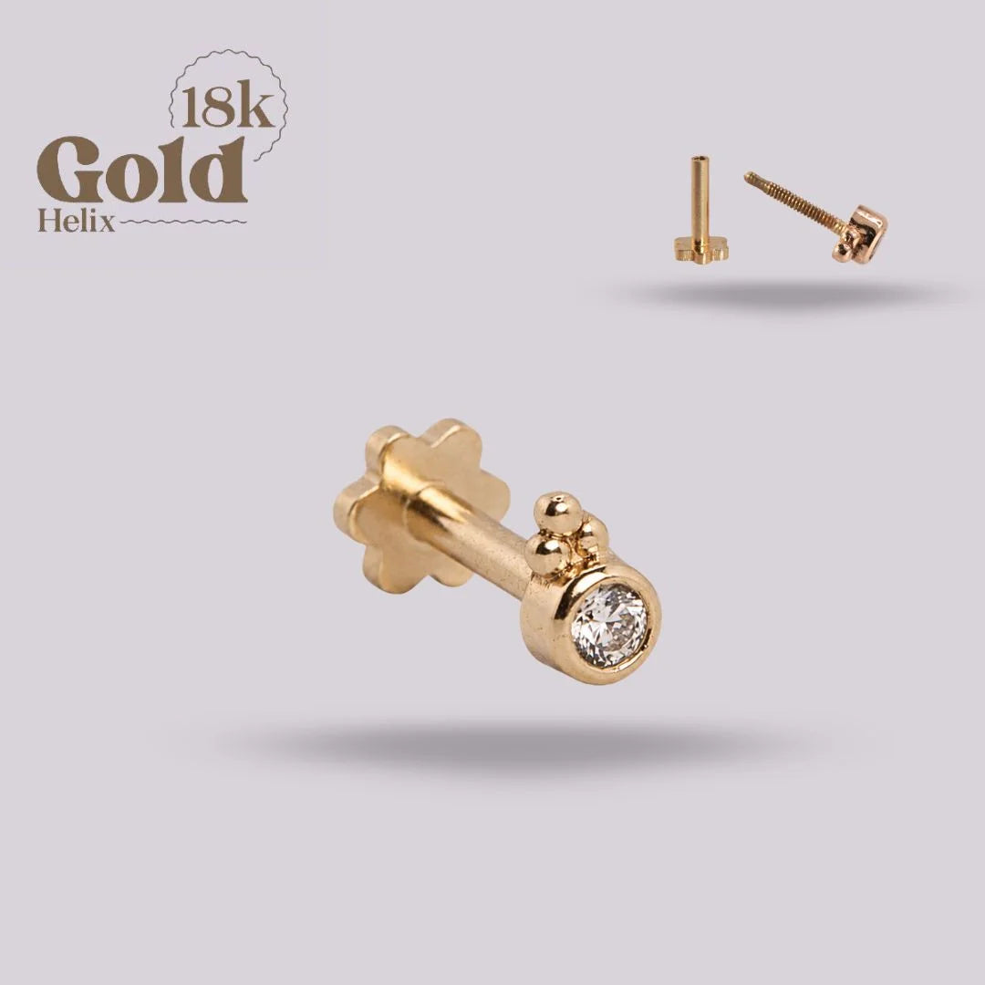Labret Mini Diamante Oro 18K