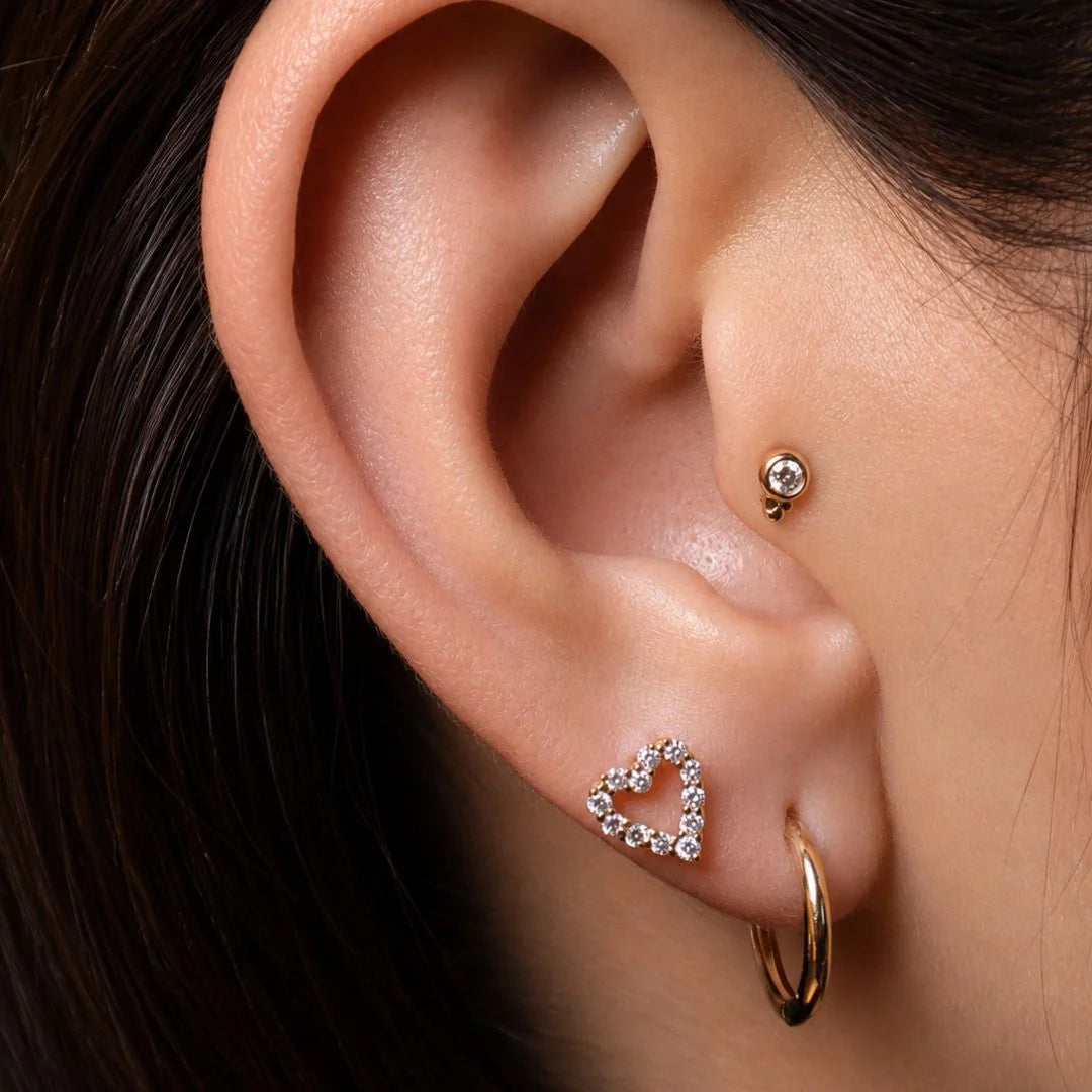 Labret Mini Diamante Oro 18K