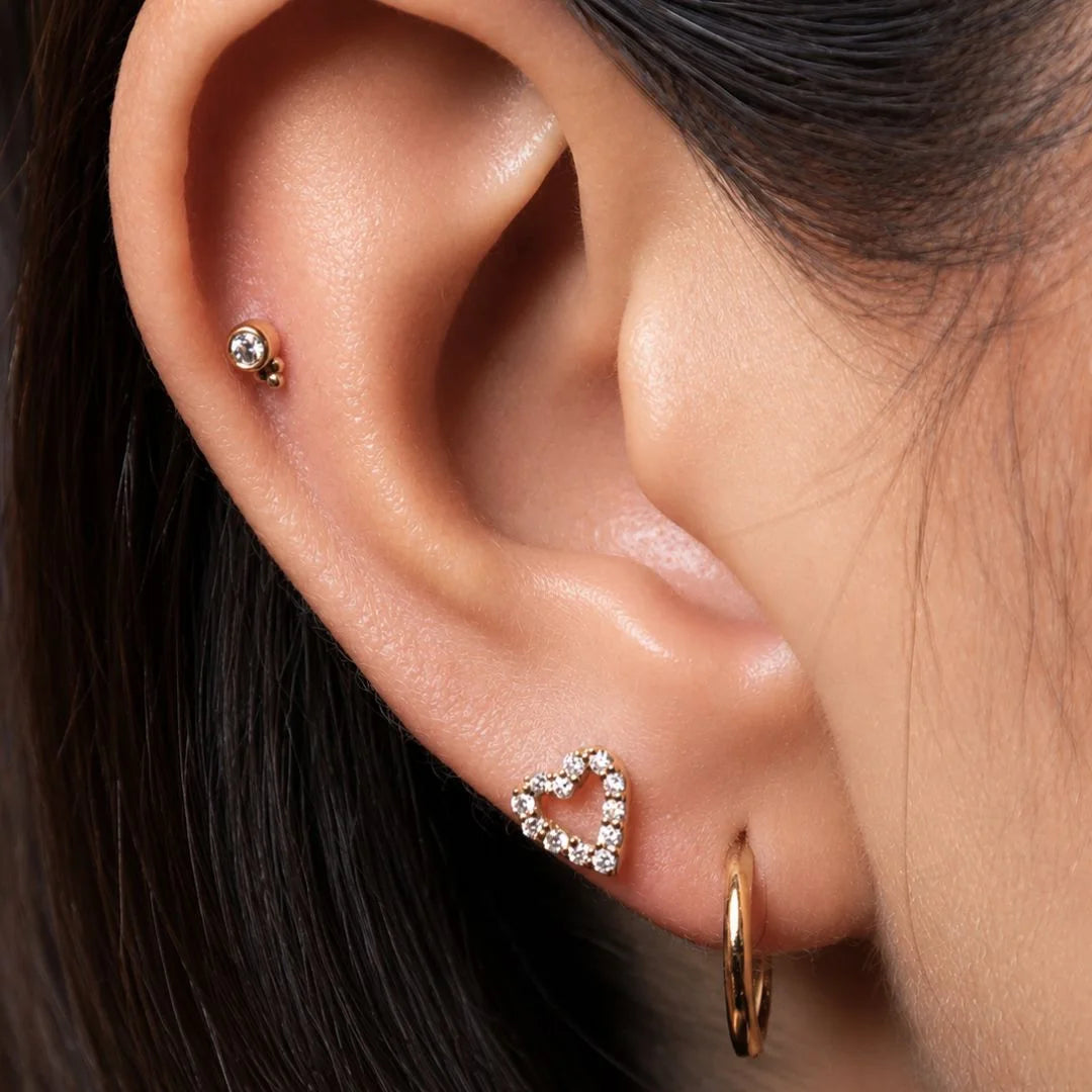 Labret Mini Diamante Oro 18K