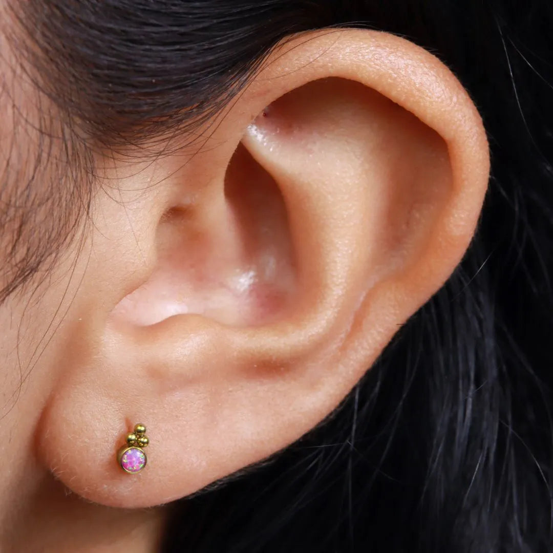 Labret Mini Ópalo Rosa