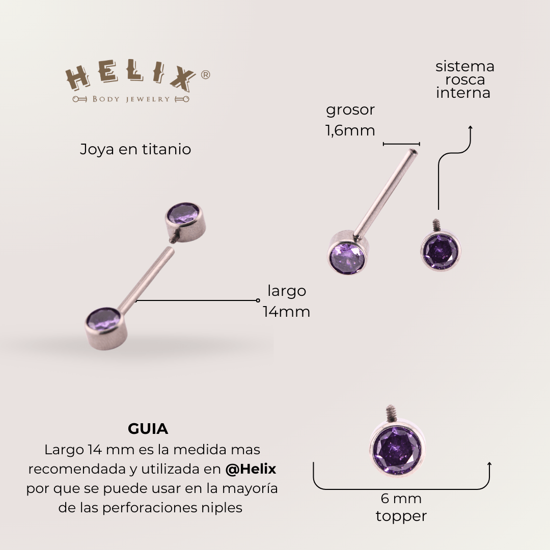 Piercing Nipple Atenea Purple - Helix Body Jewelry - Tienda Online de Piercings