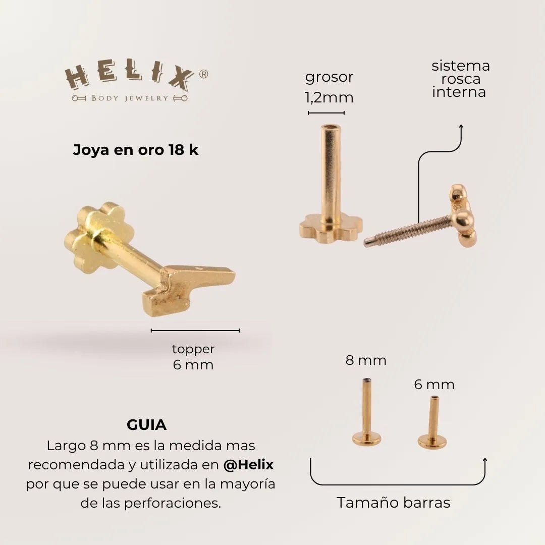 Labret Rayito Oro 18K