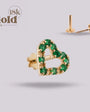 Labret Corazón Oro 18K con Esmeraldas Colombianas