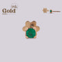 Pendiente labret con esmeralda de 2mm en oro 18K - Helix Body Jewelry - Tienda Online de Piercings