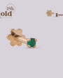 Arete para oreja con incrustación de 1.5mm esmeralda - Helix Body Jewelry - Tienda Online de Piercings