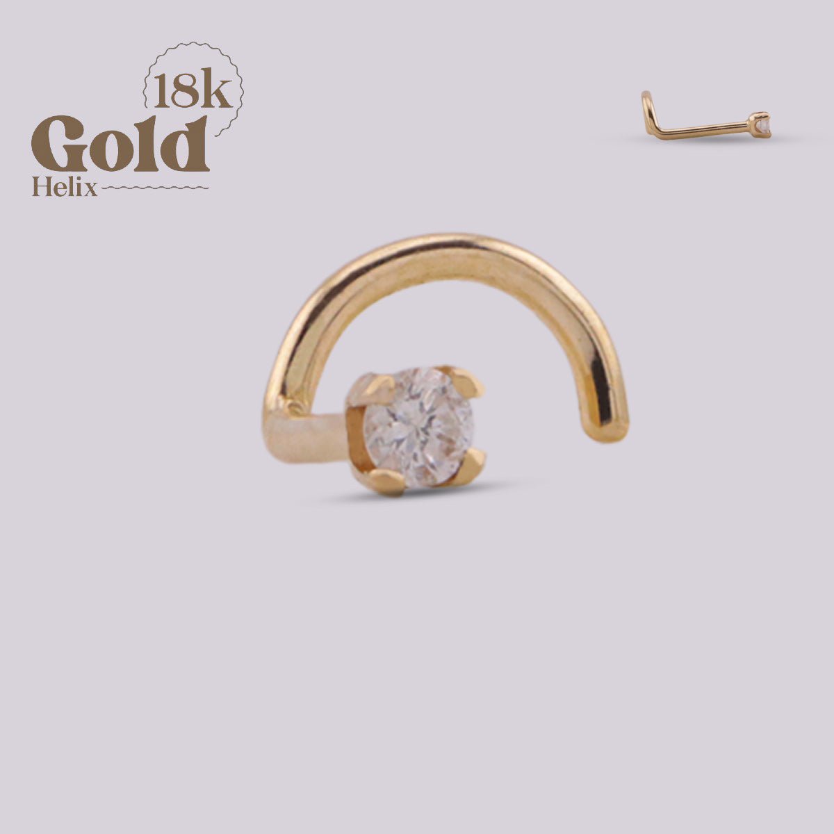 Joya para nostril con diamante - Helix Body Jewelry - Tienda Online de Piercings