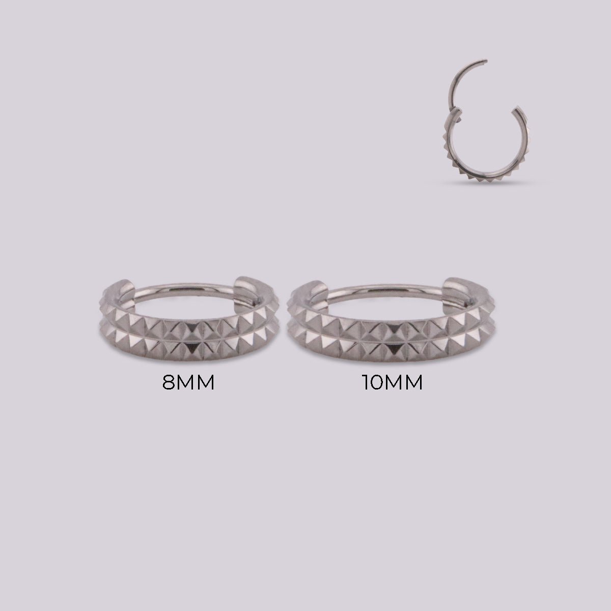 Arete en Titanio para oreja - Mila Plateado - Helix Body Jewelry - Tienda Online de Piercings