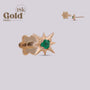 Joya con diseño de estrella en oro y esmeralda colombiana - Helix Body Jewelry - Tienda Online de Piercings