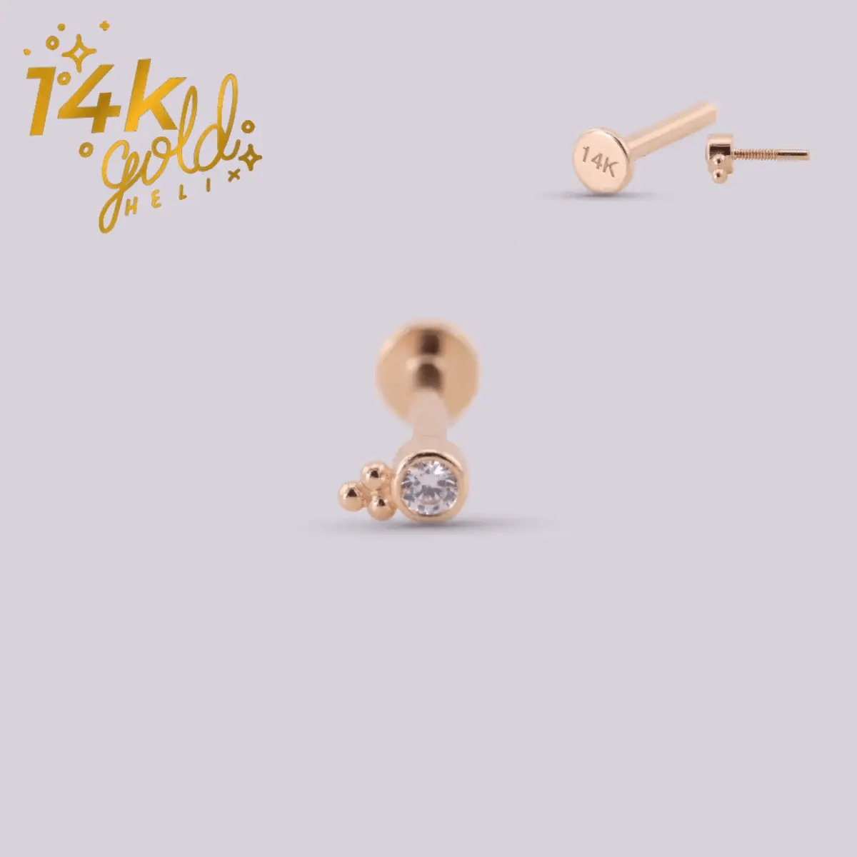 Joya con pequeño cristal Swarovski - Mini Luxury - Helix Body Jewelry - Tienda Online de Piercings