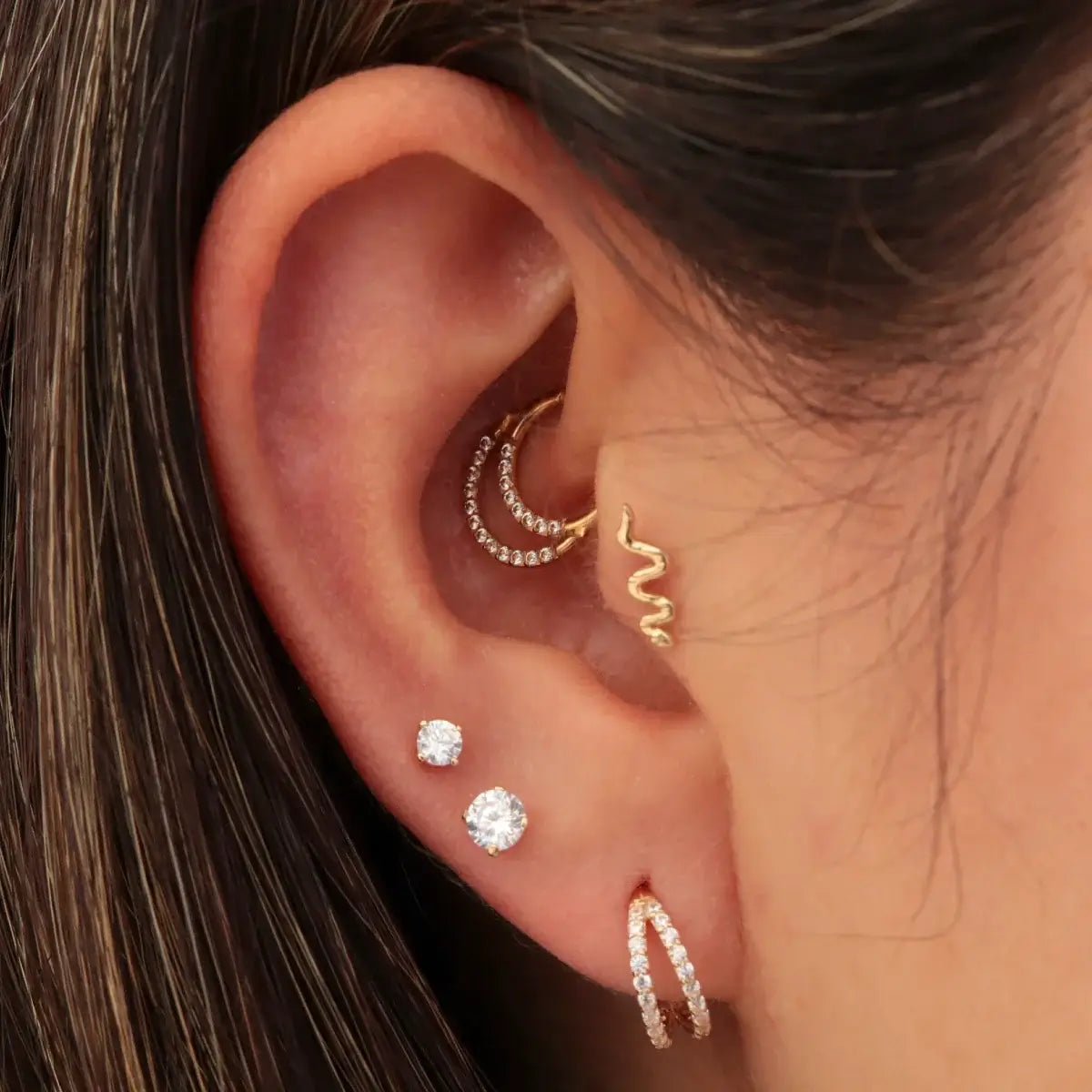 Sparkly Swarovski en oro solido de 14K - Helix Body Jewelry - Tienda Online de Piercings